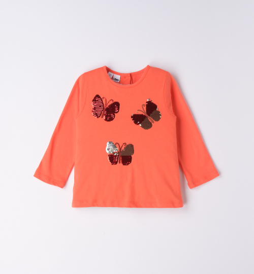 detail Dívčí tričko s flitrovými motýlky IDO