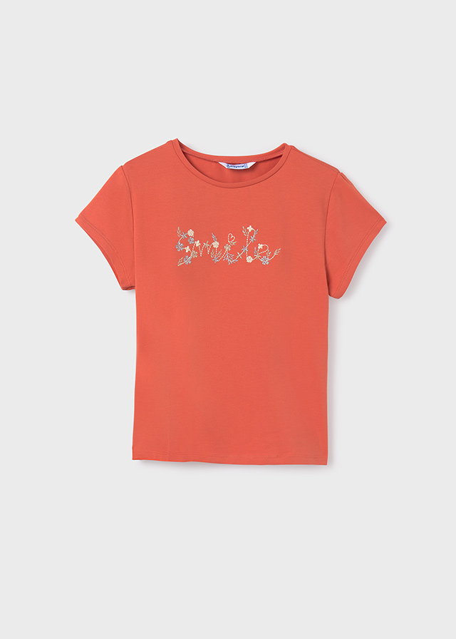 detail Dívčí tričko s vyšívaným textem MAYORAL
