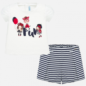 Baby girl's striped t-shirt and shorts set