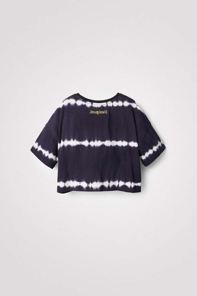 деталь Dívčí volné zkrácené tričko s potiskem Smiley DESIGUAL