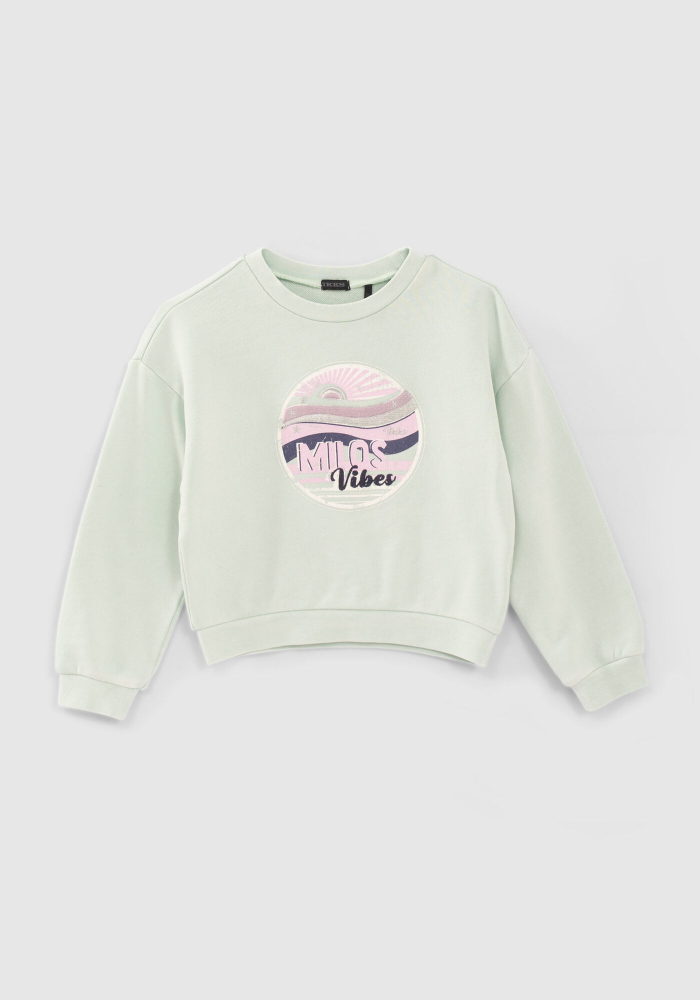 деталь Dívčí mikina s obrázkem, potiskem a výšivkou IKKS