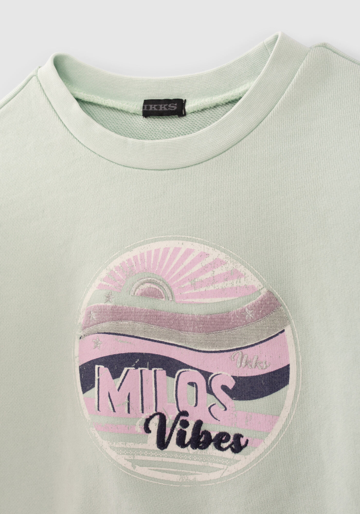 деталь Dívčí mikina s obrázkem, potiskem a výšivkou IKKS