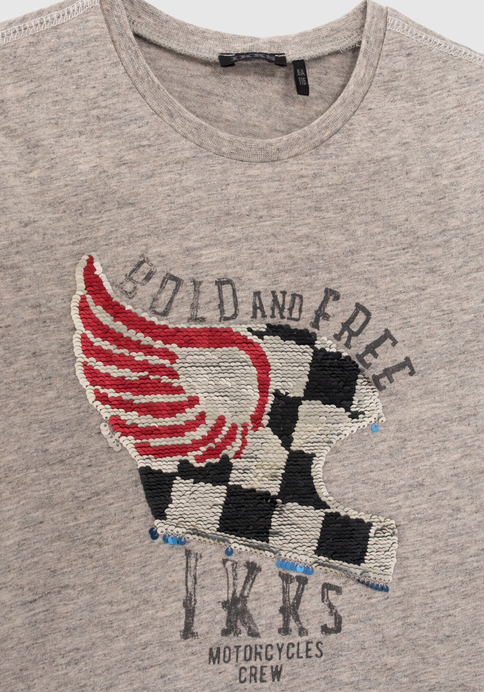 деталь Chlapecké tričko s oboustrannými flitry IKKS