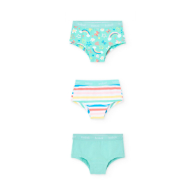 Dívčí sada 3 kalhotek s barevným potiskem BOBOLI