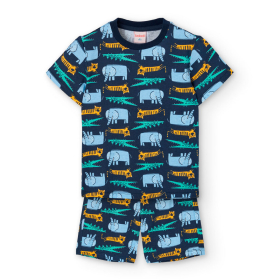 Chlapecké pyžamo s modrým zvířecím potiskem BOBOLI