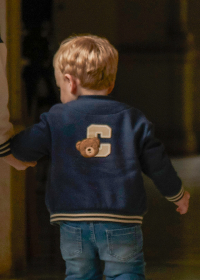 Chlapecká bomber mikina s medvídkem – tmavě modrá MAYORAL