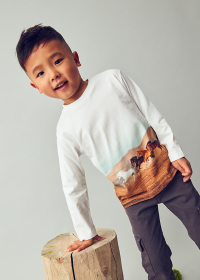 Chlapecké tričko s dlouhým rukávem s motivem běžících koní MAYORAL