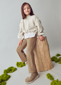 Dívčí elegantní hořčicové kalhoty s puky MAYORAL