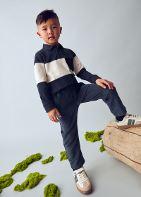 Chlapecké manšestrové rovné kalhoty v modré barvě MAYORAL