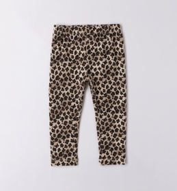 Dívčí legíny s leopardím potiskem – béžové IDO