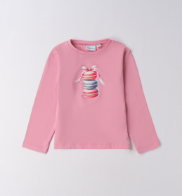 Dívčí tričko s dlouhým rukávem a potiskem makronek SARABANDA