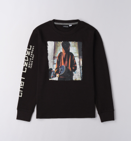 Chlapecké černé tričko s motivem skateboardisty SARABANDA