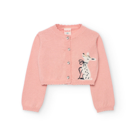 Roztomilý růžový svetřík se srnkou pro holčičky BOBOLI