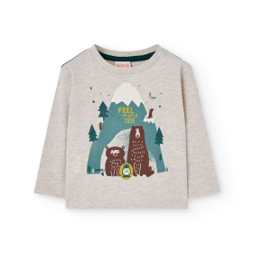 Chlapecké tričko s dlouhým rukávem s medvědy a horami BOBOLI