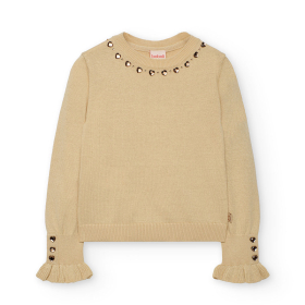 Dívčí pletený svetr s korálky BOBOLI