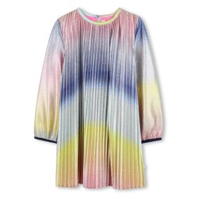 Dívčí plisované šaty – lesklé ombré barvy, dlouhý rukáv BILLIEBLUSH