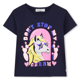 Dívčí tričko 100% bavlna s lesklým potiskem – krátký rukáv BILLIEBLUSH