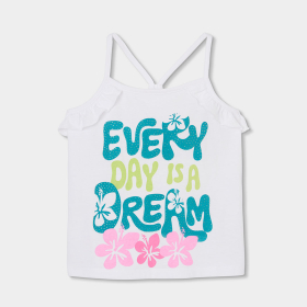 Dívčí bílé tílko s nápisem Every day BOBOLI
