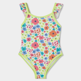 Dívčí jednodílné plavky s barevným květinovým motivem BOBOLI