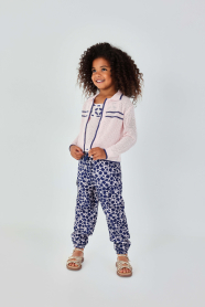 Dívčí kalhoty s květinovým potiskem BOBOLI