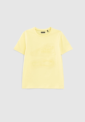 Chlapecké tričko s embosovaným teniskem z organické bavlny IKKS