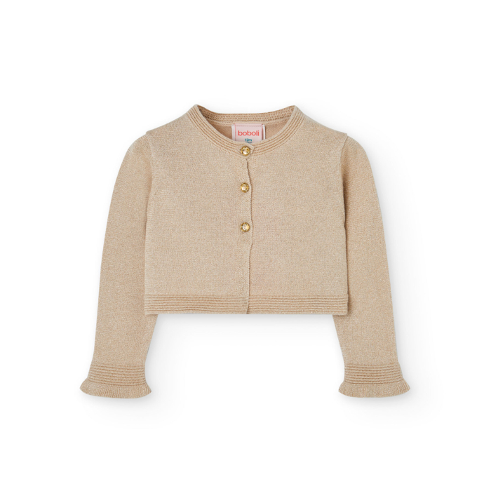 деталь Dívčí svetr ve zlaté barvě se třpytkami BOBOLI