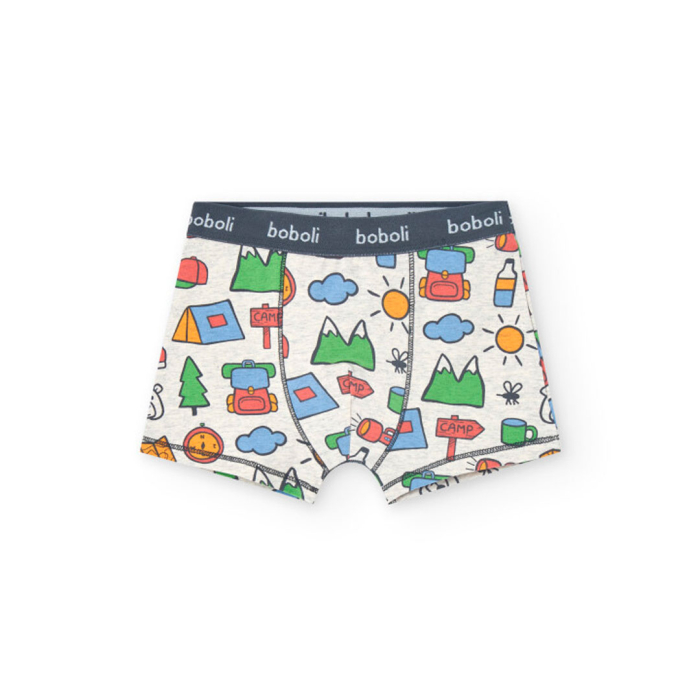 деталь Sada 3 chlapeckých pletených boxerek s potiskem v červené, modré a dalších barvá BOBOLI