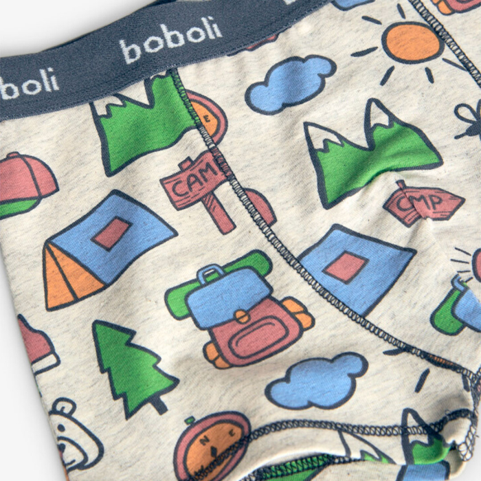 деталь Sada 3 chlapeckých pletených boxerek s potiskem v červené, modré a dalších barvá BOBOLI