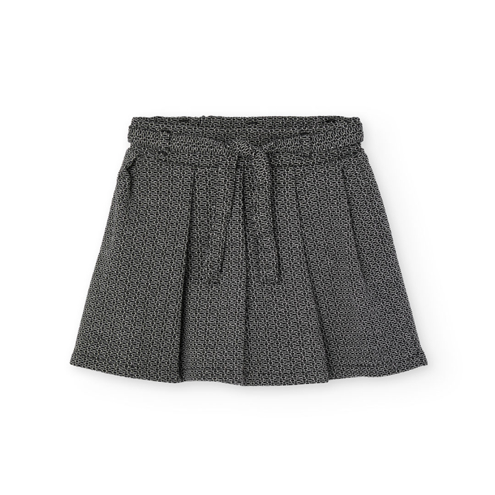 деталь Černobílá dívčí sukně s páskem – pohodlí a styl každý den BOBOLI