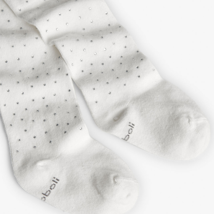 деталь Bílé dívčí punčocháče s třpytkami BOBOLI