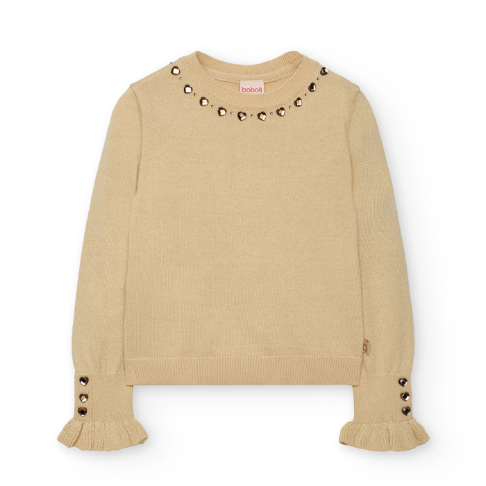 деталь Dívčí pletený svetr s korálky BOBOLI