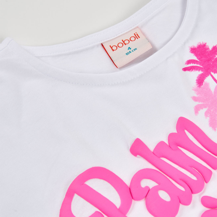 деталь Dívčí crop top nápis Palm Springs BOBOLI