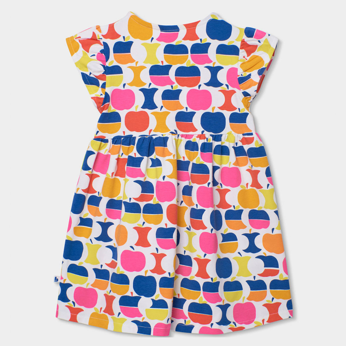 деталь Dívčí šaty s barevným jablečným celoplošným potiskem BOBOLI