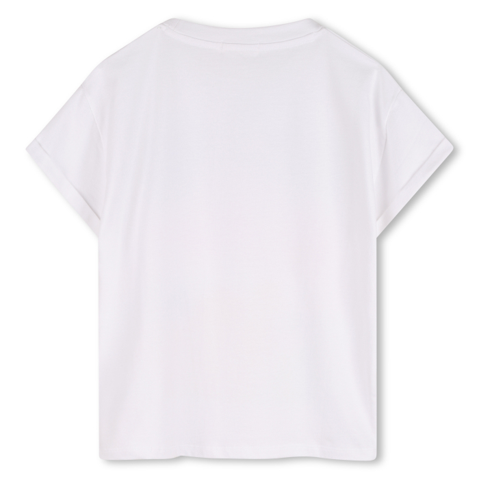деталь Dívčí tričko , digitální potisk, loose fit, žerzej, ohrnuté rukávy BILLIEBLUSH