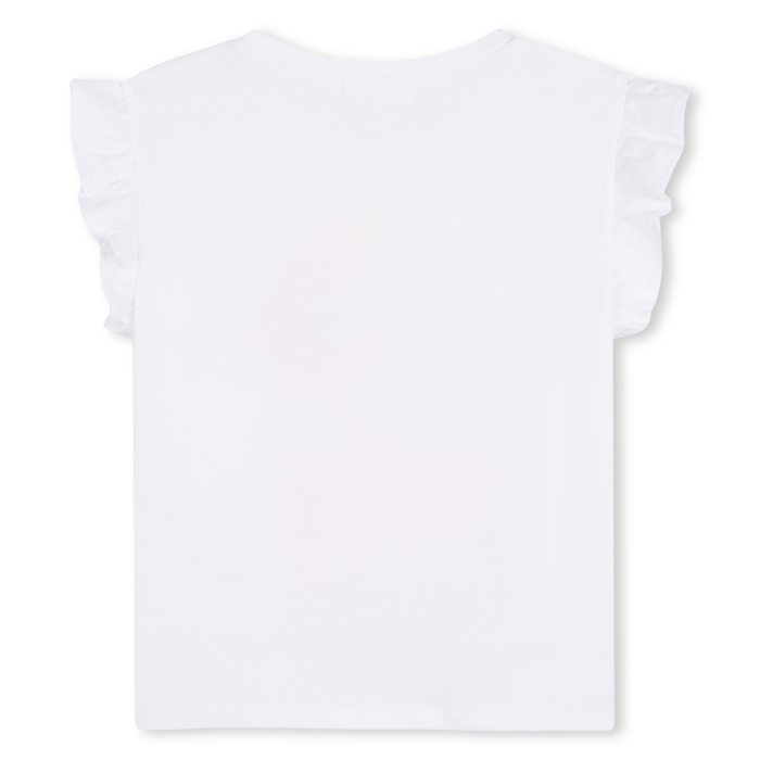 деталь Dívčí tričko , volánové rukávy, flitry, žerzej, comfort fit BILLIEBLUSH