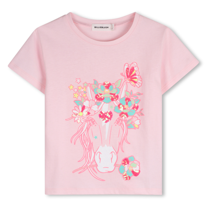 деталь Dívčí tričko , flitry, žerzej, comfort fit, krátký rukáv BILLIEBLUSH