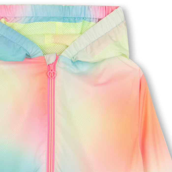 деталь Dívčí větrovka , duhová bunda, s kapucí, ombre, neon, mesh BILLIEBLUSH