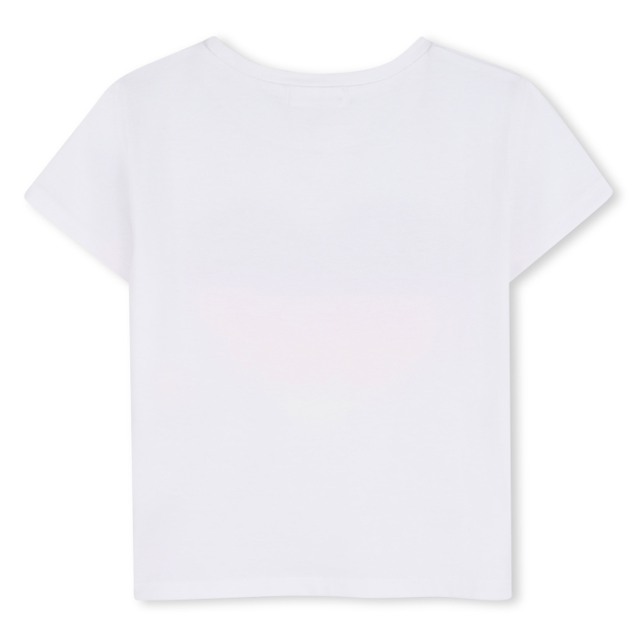 деталь Dívčí tričko , bílé, třpytivé srdce, nápis, bavlna, comfort fit. BILLIEBLUSH