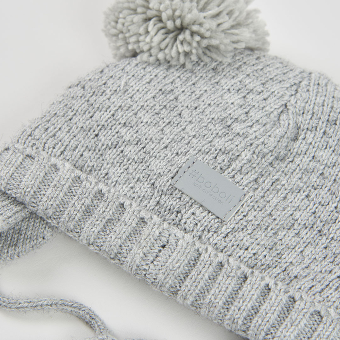 деталь Unisex baby čepice –šedá BOBOLI
