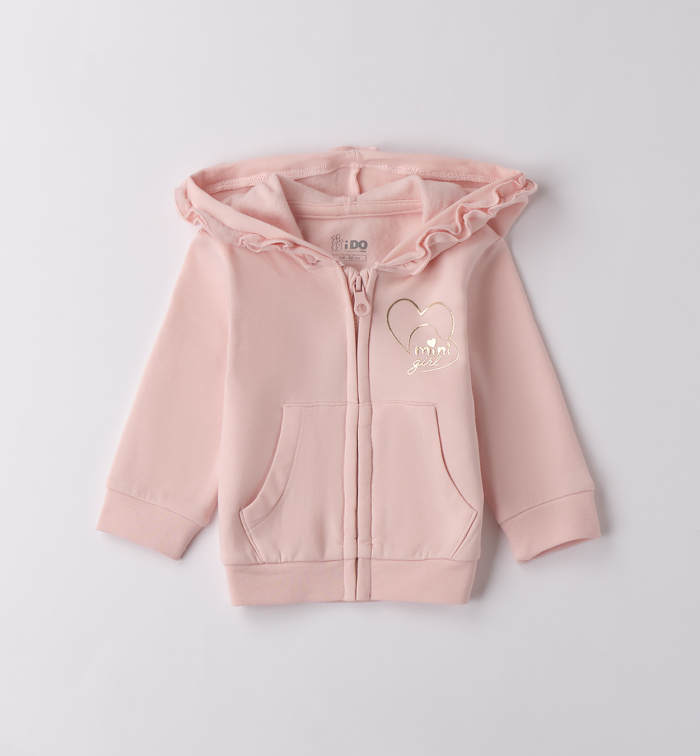 деталь Dívčí mikina na zip s nápisem mini girl – růžová IDO