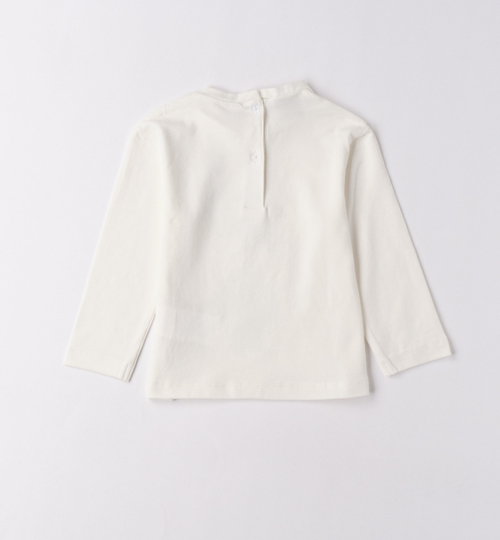 деталь Dívčí bílé tričko s potiskem plyšového zajíčka SARABANDA