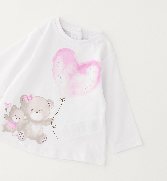 деталь Dívčí kojenecké tričko s dlouhým rukávem IDO