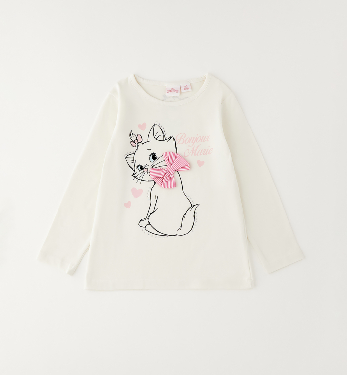 деталь Dívčí tričko Aristocats Marie s dlouhým rukávem IDO