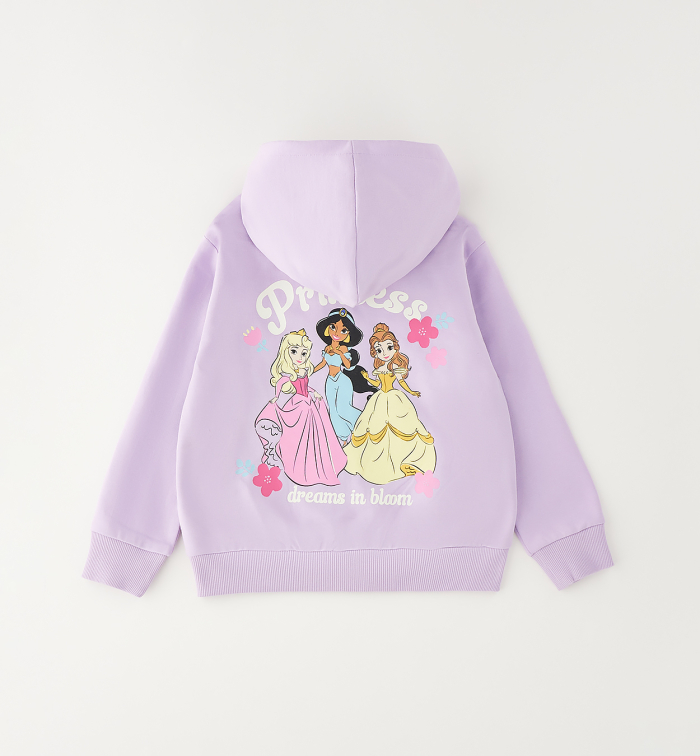 деталь Dívčí mikina na zip s kapucí Disney princezny IDO