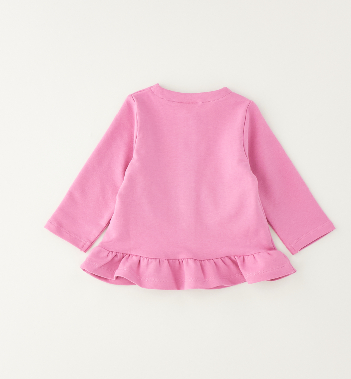деталь Dívčí kojenecká mikina růžová s knoflíky srdíčka IDO