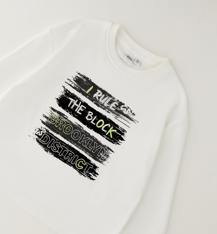 деталь Chlapecké tričko s typografickým potiskem IDO