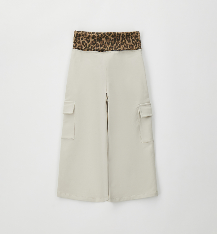 деталь Dívčí culotte kalhoty s leopardím pasem IDO