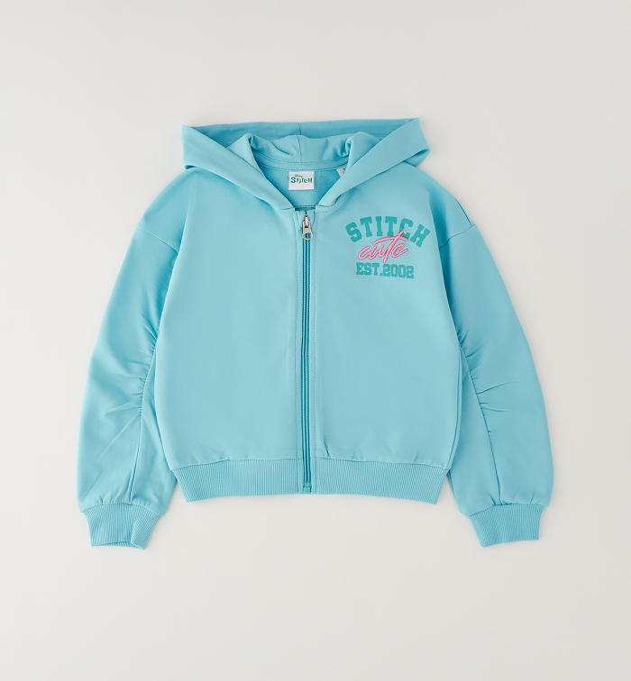 деталь Dívčí mikina na zip s kapucí Disney Lilo & Stitch IDO