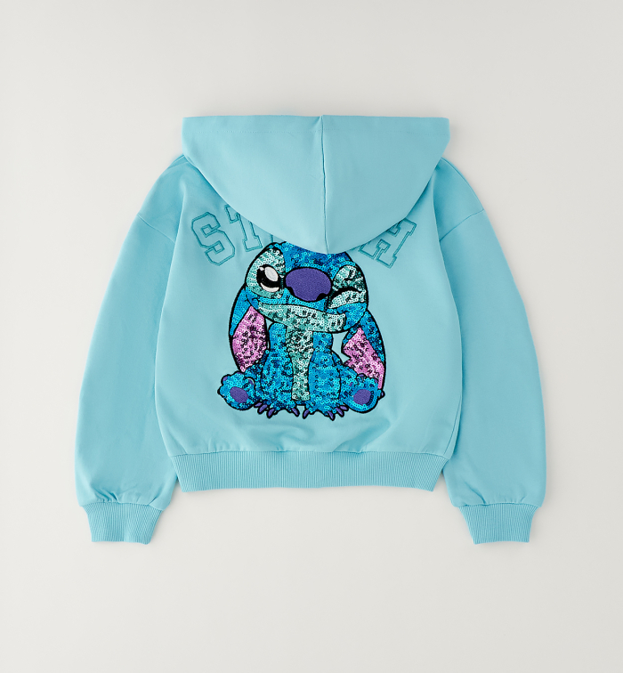 деталь Dívčí mikina na zip s kapucí Disney Lilo & Stitch IDO