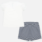 предварительный просмотр Baby girl's striped t-shirt and shorts set